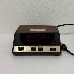Vintage Tradition by Sears Roebuck 80s Alarm Clock Simulated Wood Alarm